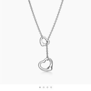 Tiffany & Co. Elsa Peretti Open Heart Lariat Necklace